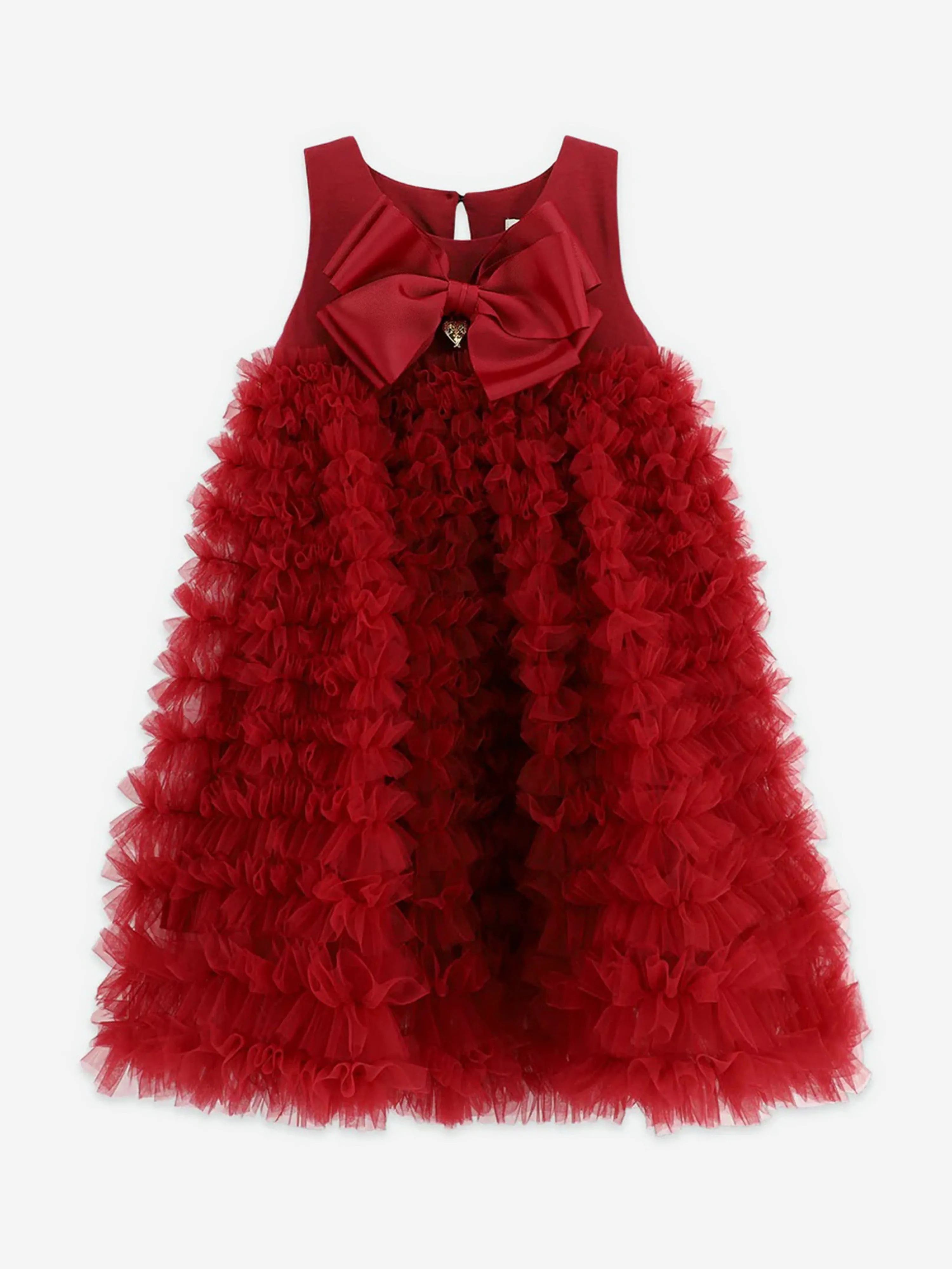 Angels Face Girls Donna Ruffle Dress in Red