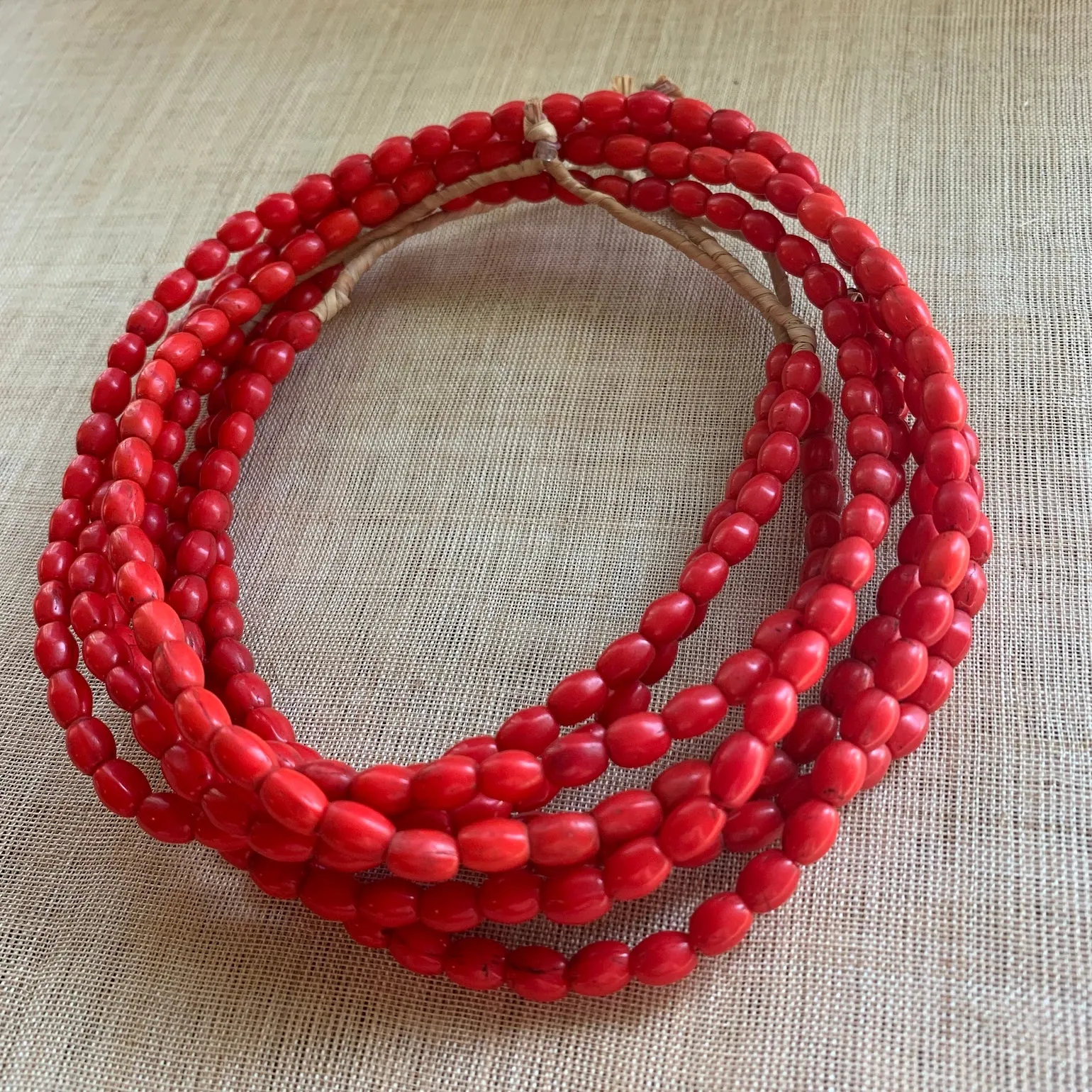 Antique Opaque Red Melon Beads