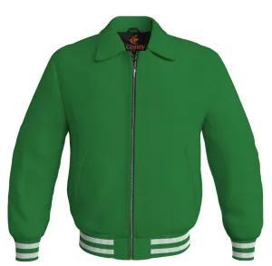 Baseball Letterman Bomber Classic Satin Jacket Sports Wear Green