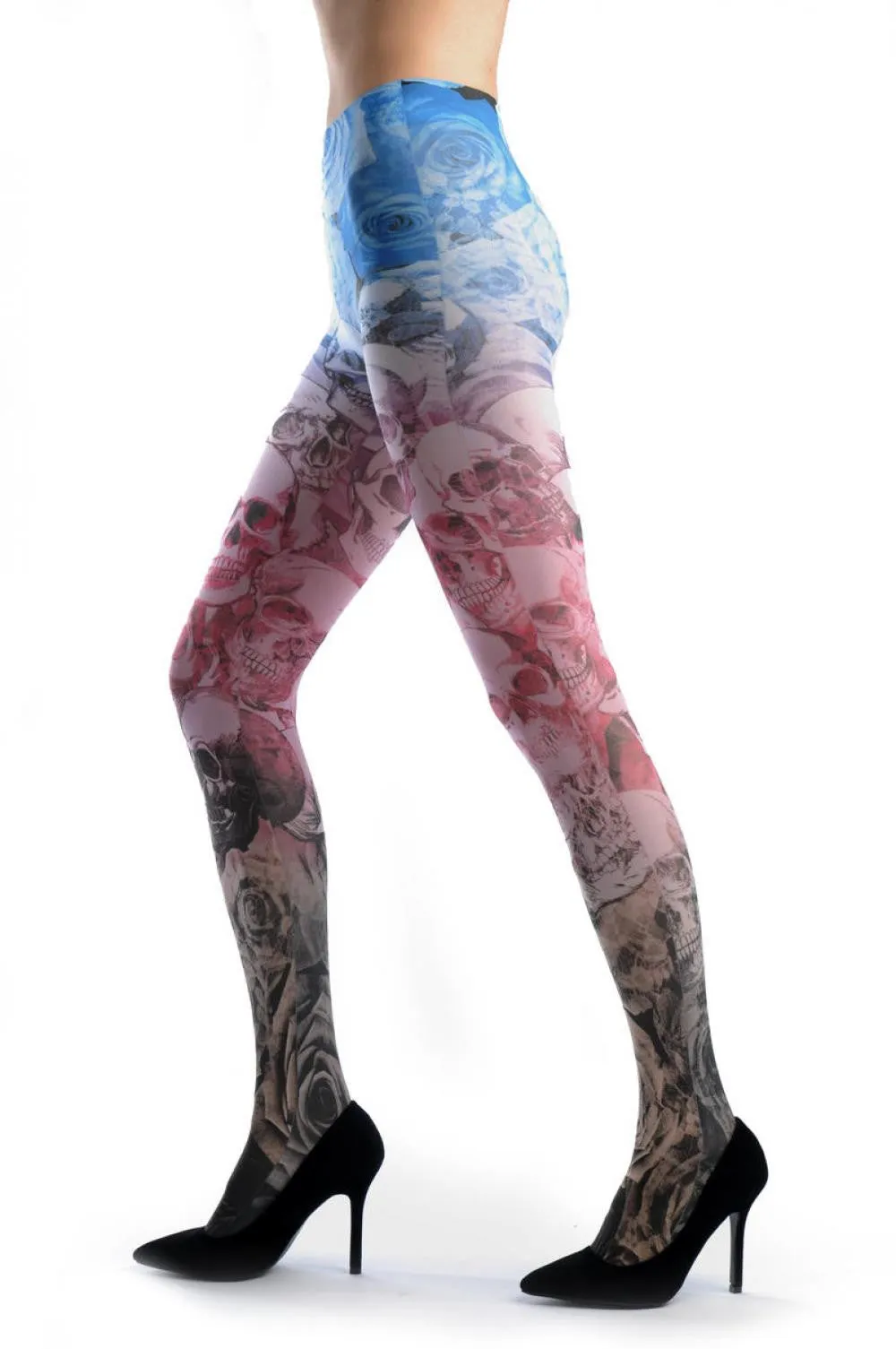 Black Pink Blue Roses & Skulls