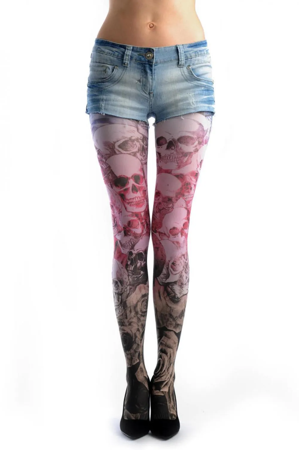 Black Pink Blue Roses & Skulls