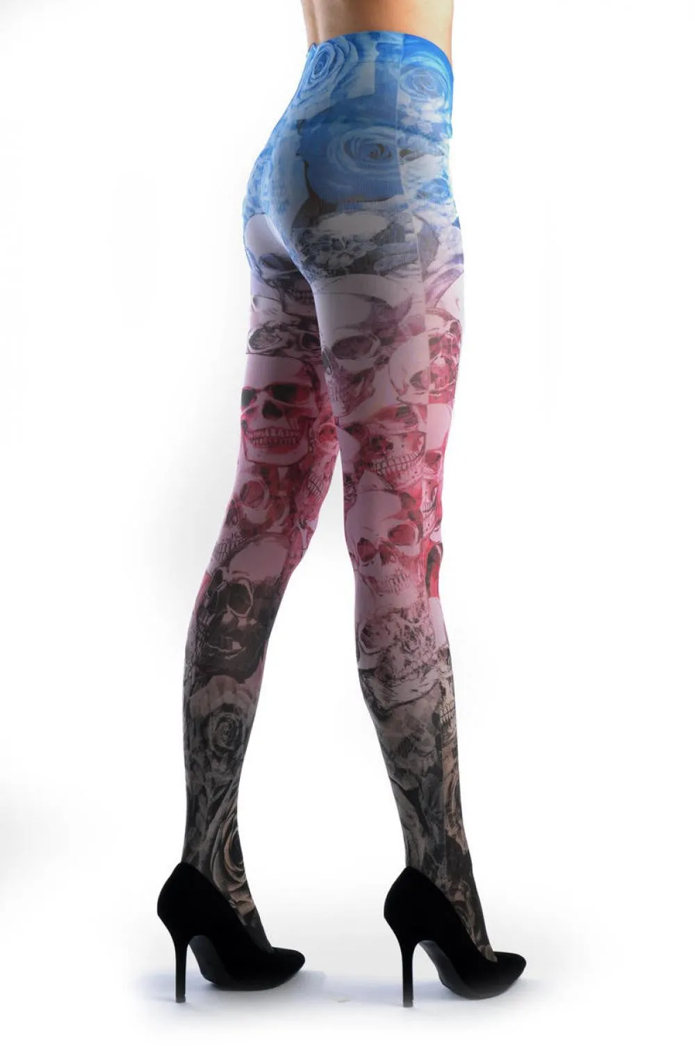 Black Pink Blue Roses & Skulls