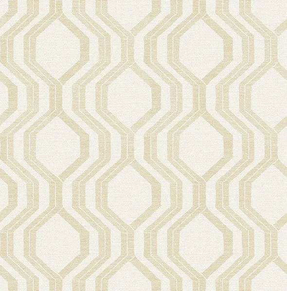 Burton Gold Modern Ogee Wallpaper
