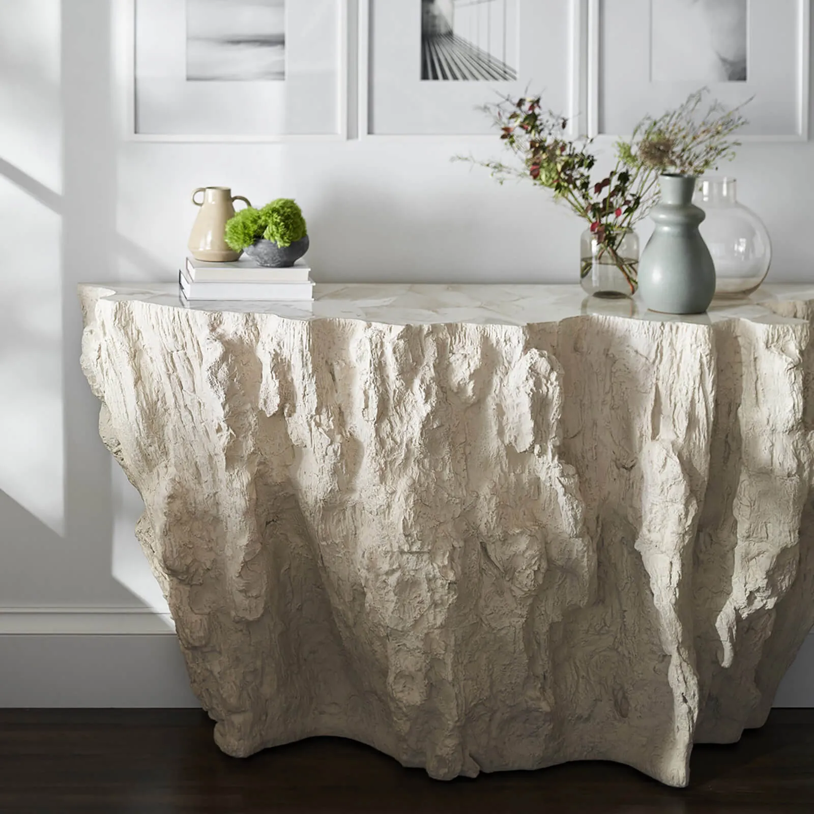 Camilla Fossilized Clam Console Table