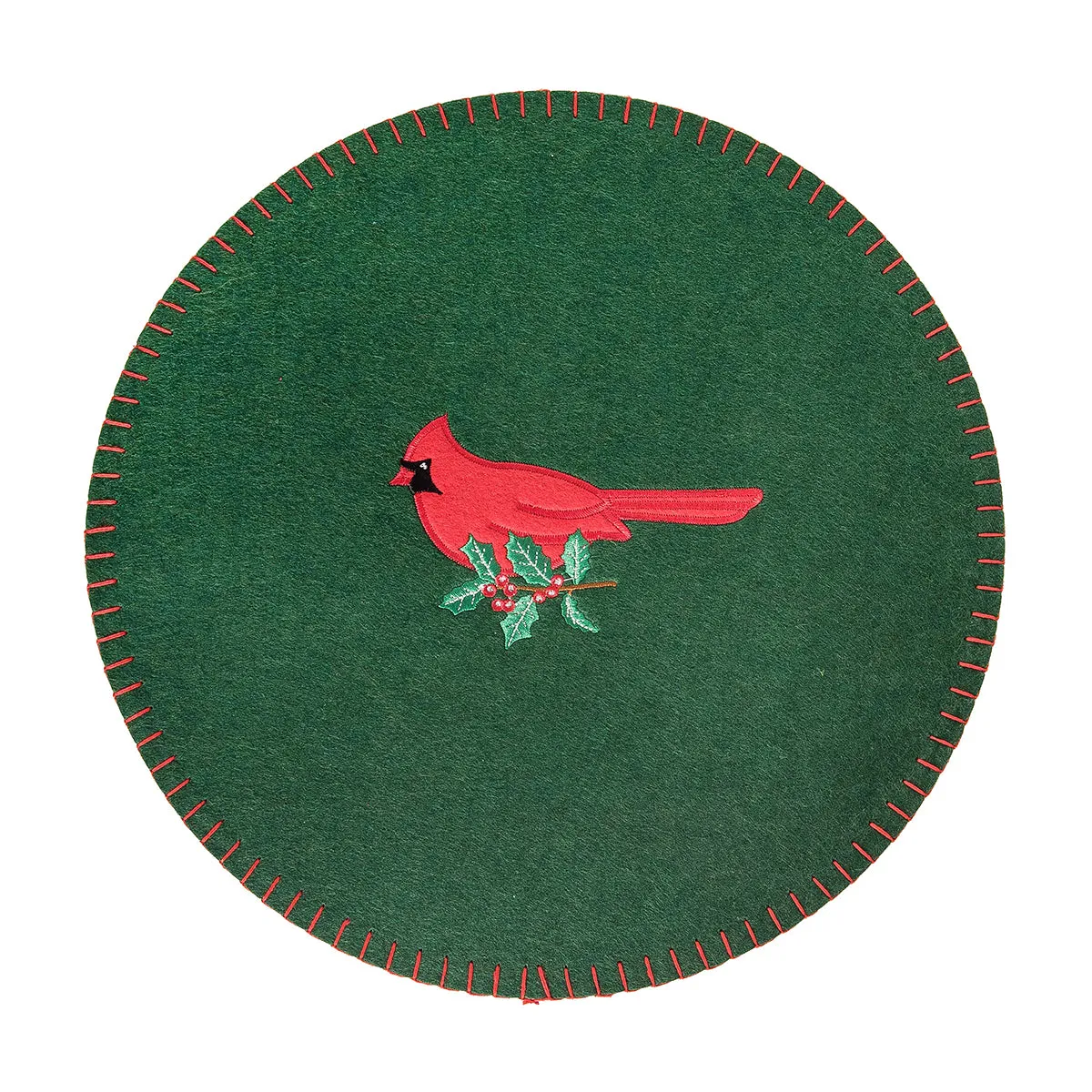 Cardinal Holly Felt Table Linens