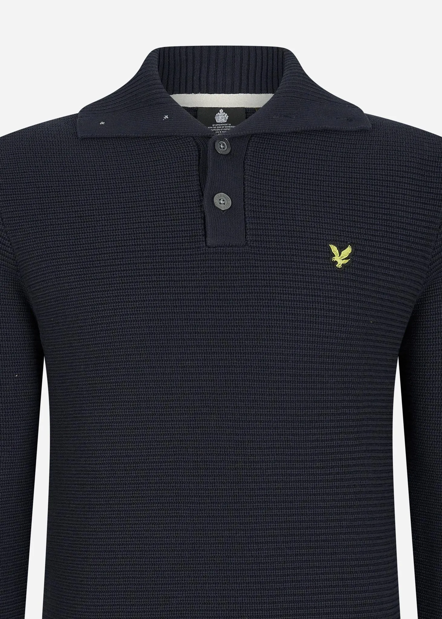 Chunky rib button neck - dark navy