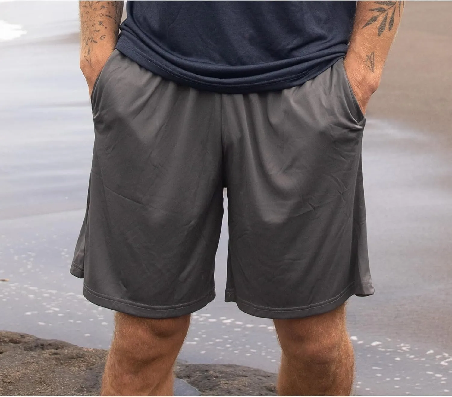 Cimic 5 Pack Mens Athletic Shorts Quick Dry Gym Running Workout Basketball Shorts for Men with Zippered Pockets