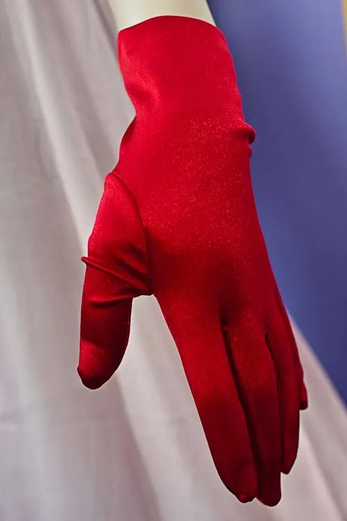Classic Satin Gloves - Red