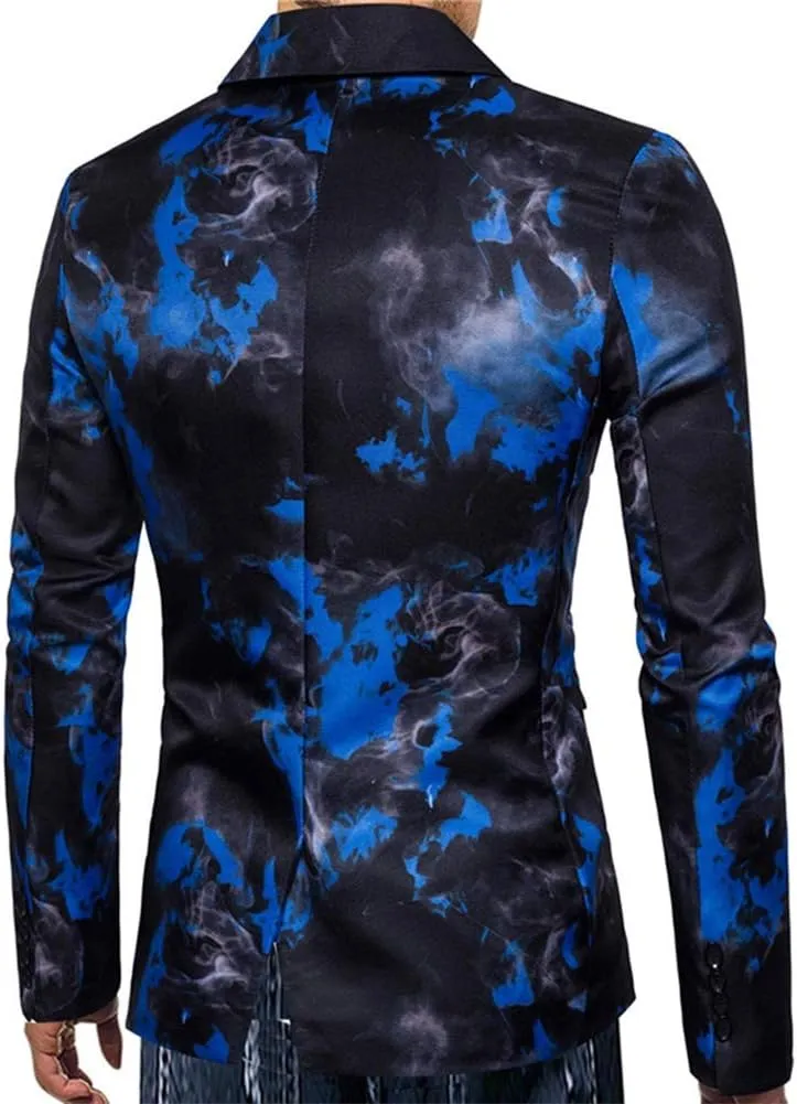 Cloudstyle Mens Suit Jacket Slim Fit Printed One Button Floral Casual Blazer Sports Coat