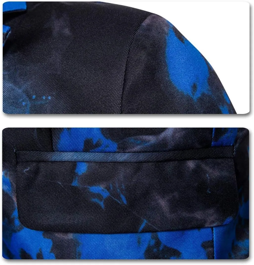 Cloudstyle Mens Suit Jacket Slim Fit Printed One Button Floral Casual Blazer Sports Coat