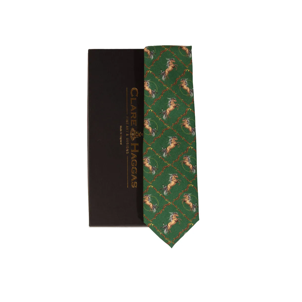Equestrian Forest Green Gentlemen's Pure Silk Tie