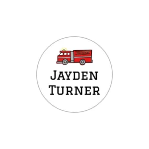 Fire Truck Clothing Labels