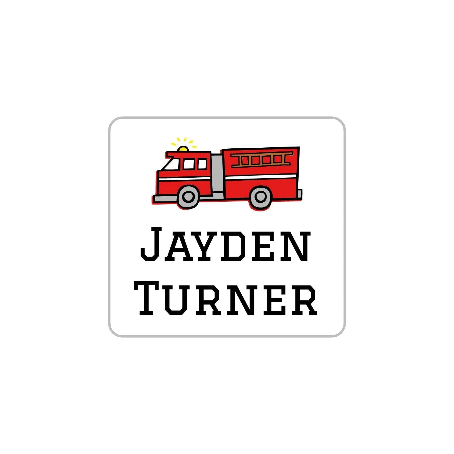 Fire Truck Clothing Labels