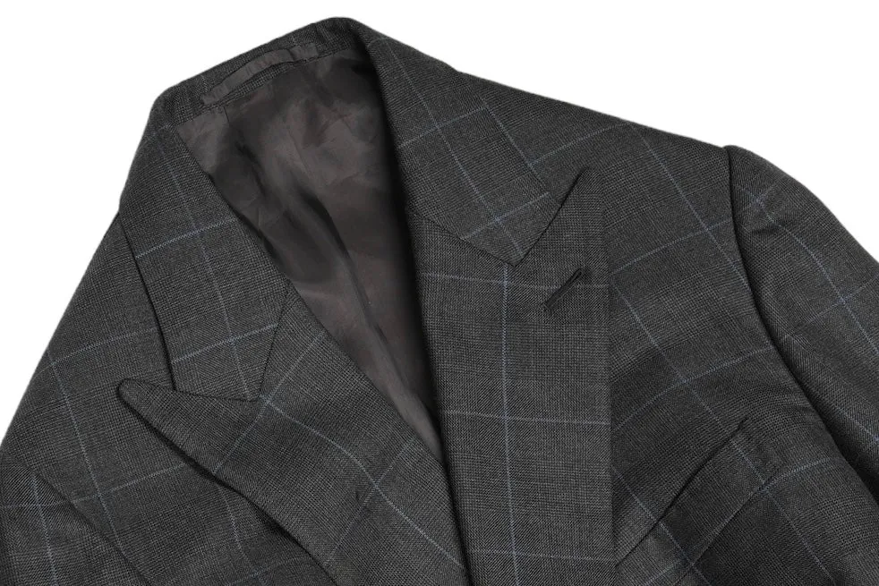 Götrich - Grey Windowpane DB. Wool Sports Jacket 52