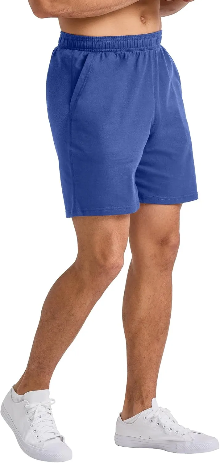 Hanes Men's Originals Cotton Shorts with Pockets, Pull-On Jersey Gym Shorts, 7