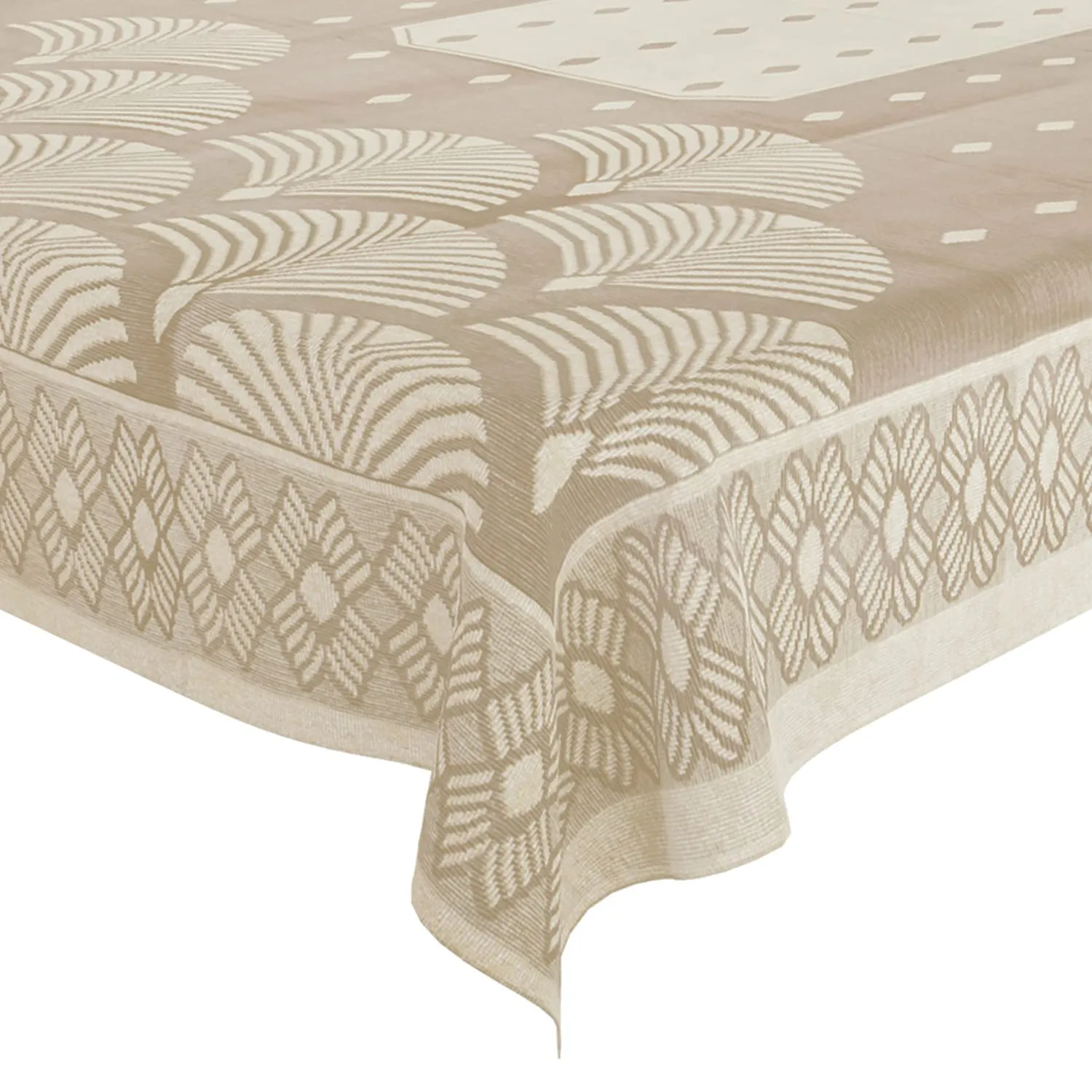 Heart Home Dining Table Cover | Cotton Net Rainbow Pattern | Tablecloth for Home Décor | Tablecloth for Dining Area | 60X90 Inch | Cream
