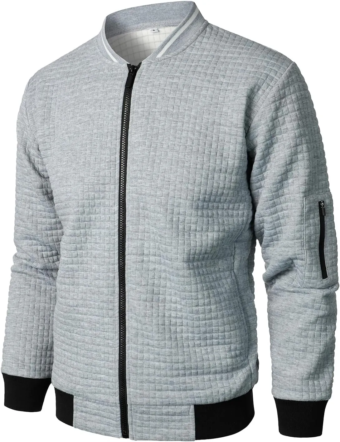 HOOD CREW Mens Lightweight Casual Jackets Varsity Bomber Jacket Coat with Zipper