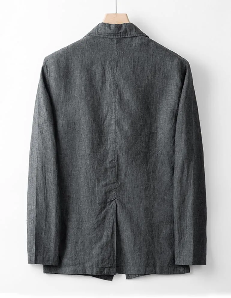 IDEALSANXUN 100% Linen Blazer Men Casual Spring Suit Jackets Lightweight Summer Sports Coat Tops