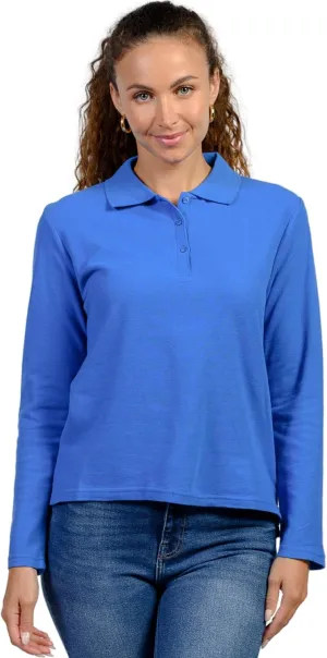 INGEAR Long Sleeve Women's Polo Shirt 2Pack, Golf Shirt and Work Uniform, Assorted Styles