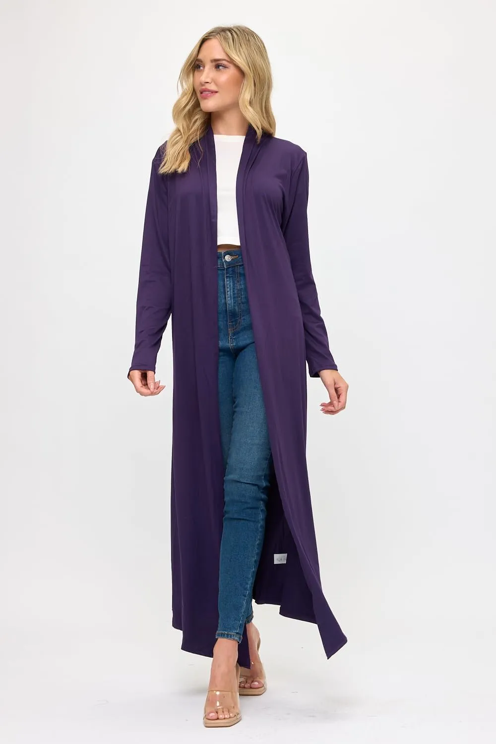 Isaac Liev Maxi Cardigan Duster Sweater  Women's Extra Long Open Front Full Length Lightweight Cardigans Dusters Sweaters