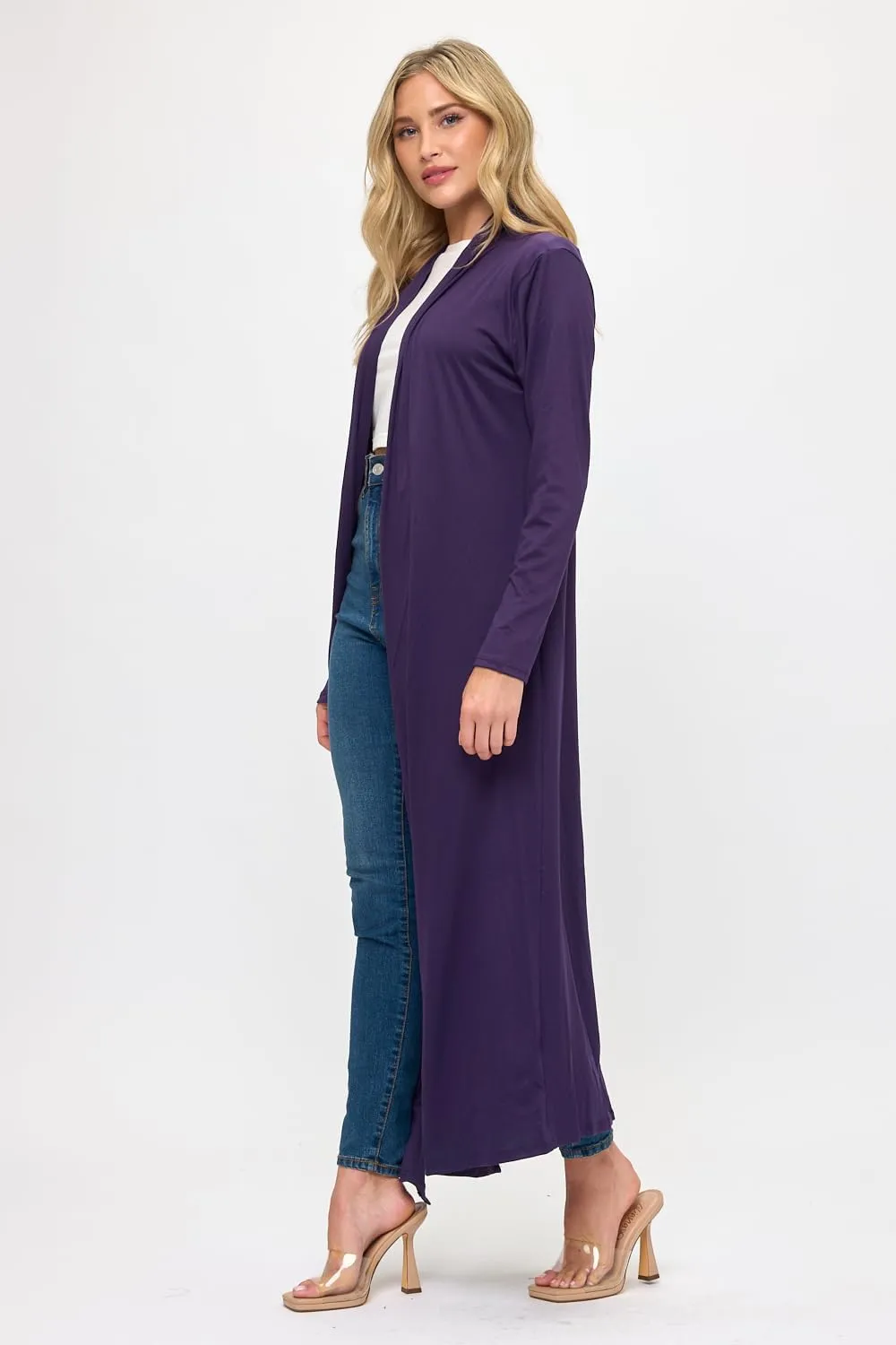 Isaac Liev Maxi Cardigan Duster Sweater  Women's Extra Long Open Front Full Length Lightweight Cardigans Dusters Sweaters