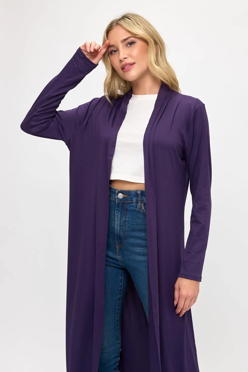 Isaac Liev Maxi Cardigan Duster Sweater  Women's Extra Long Open Front Full Length Lightweight Cardigans Dusters Sweaters