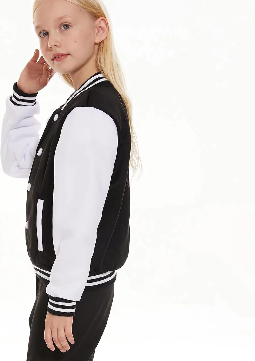 Jeecoin Kids Baseball Jackets Boys Girls Varsity Bomber Jacket Casual Lightweight Sports School Jacket