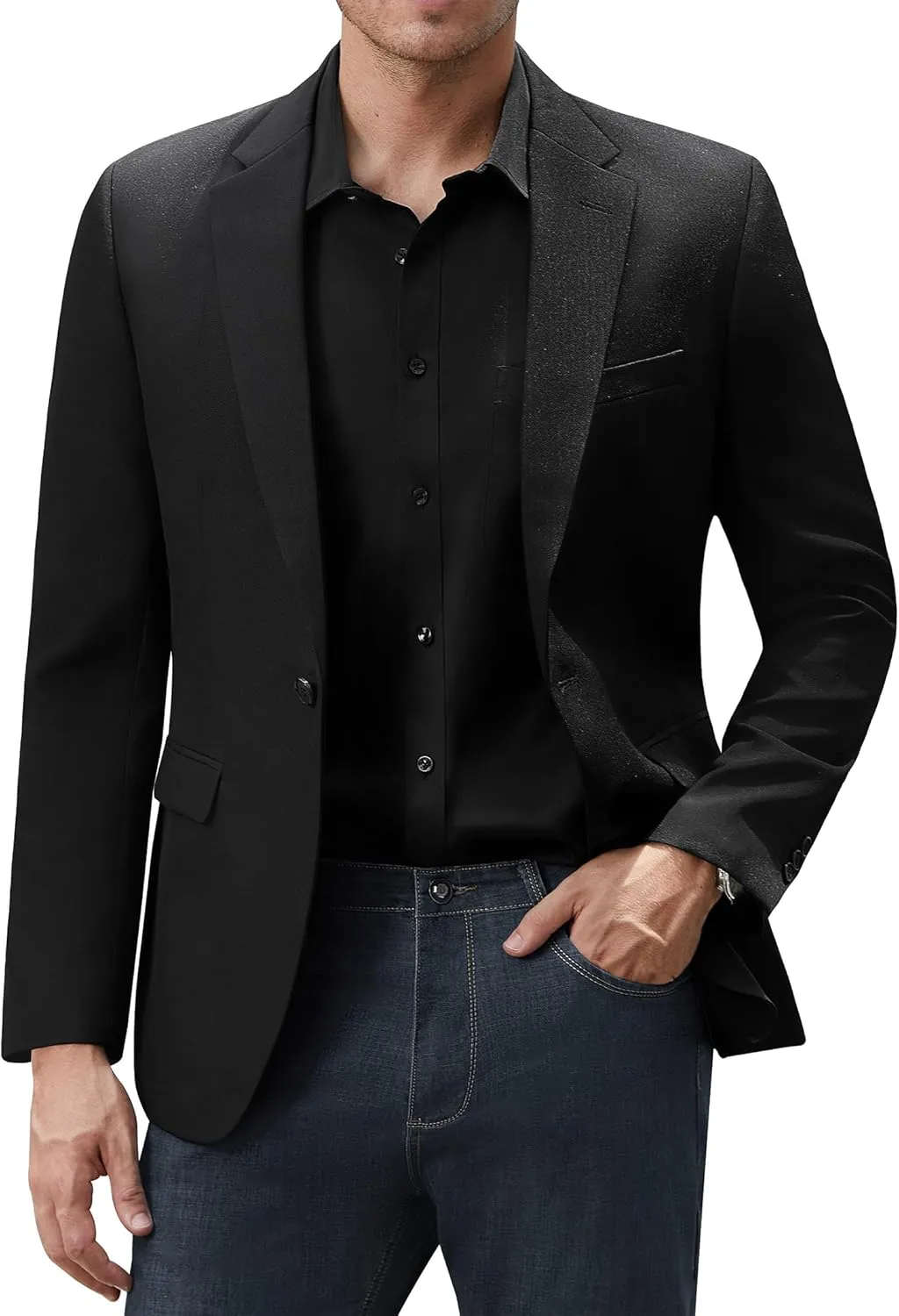 J.VER Mens Casual Blazer Sport Coat One Button Business Stylish Suit Jacket