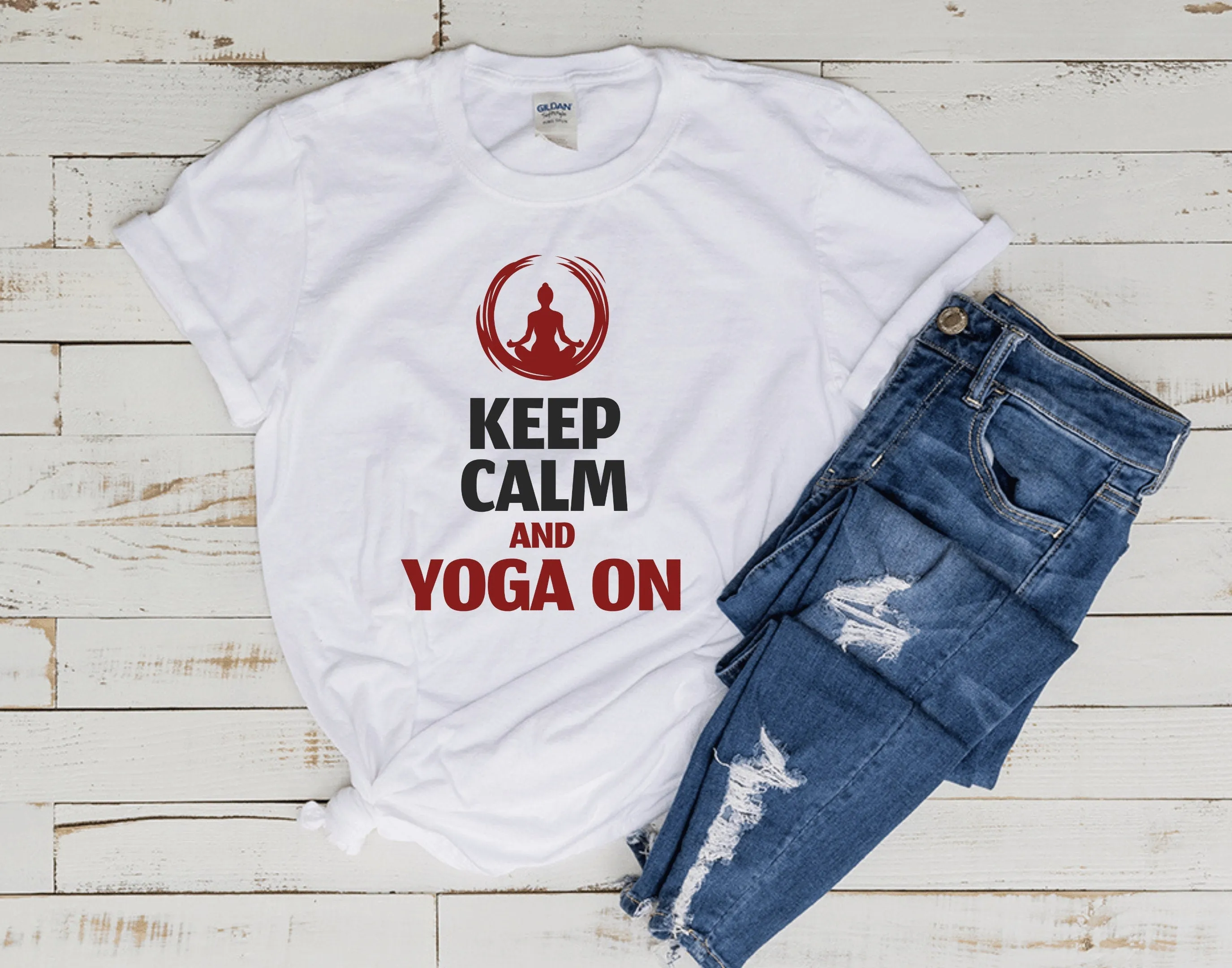 keep calm and yoga on shirt , keep calm shirt ,yoga  t-Shirt, Meditation Shirt, Yoga Lover Gift,Yoga Gift, Spiritual Shirt, yoga typography