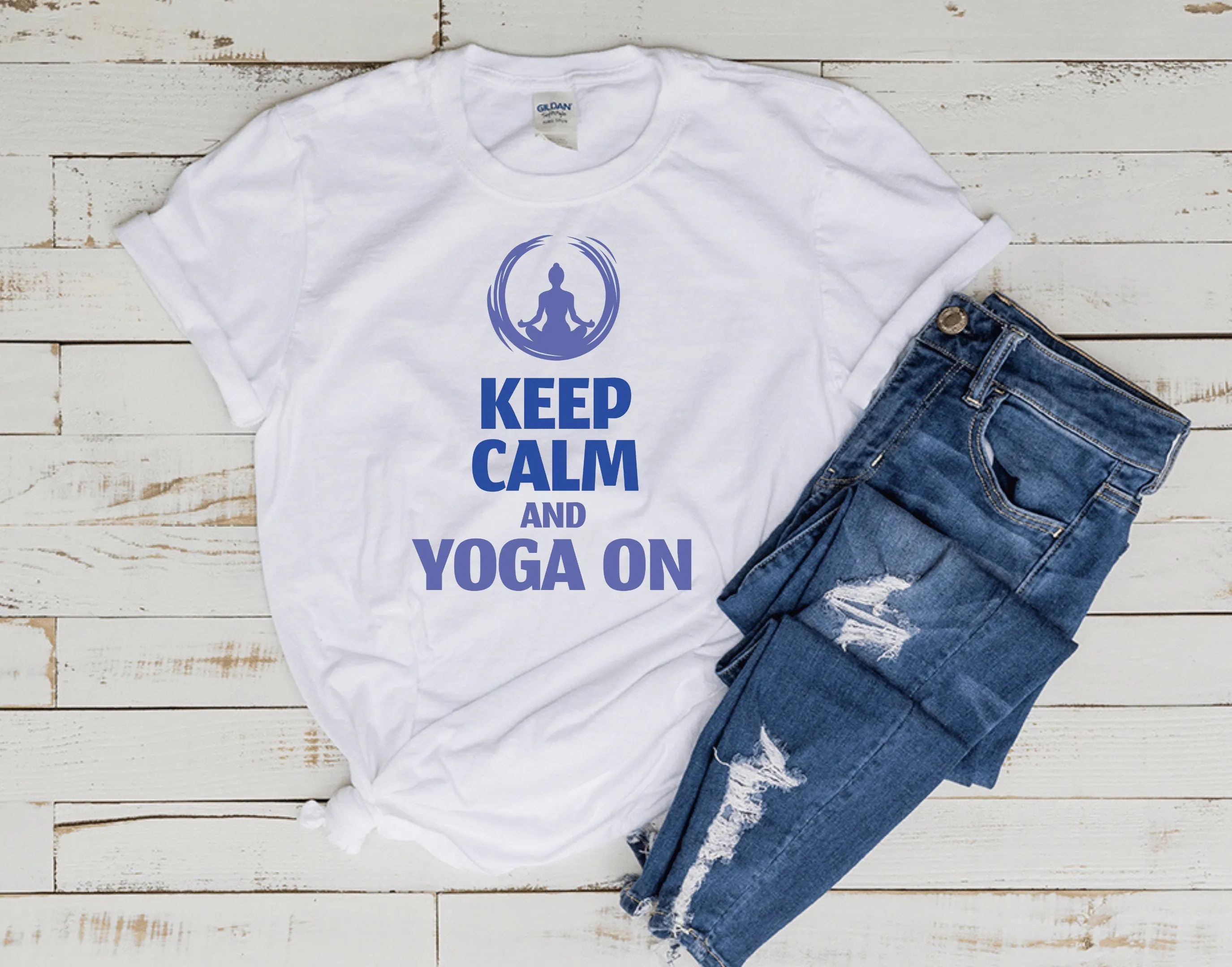 keep calm and yoga on shirt , keep calm shirt ,yoga  t-Shirt, Meditation Shirt, Yoga Lover Gift,Yoga Gift, Spiritual Shirt, yoga typography