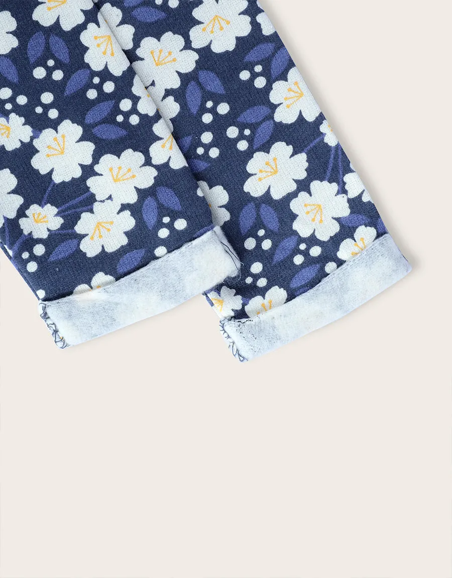 Kid's Circle Printed Fleece Sweat Shirt-Blue