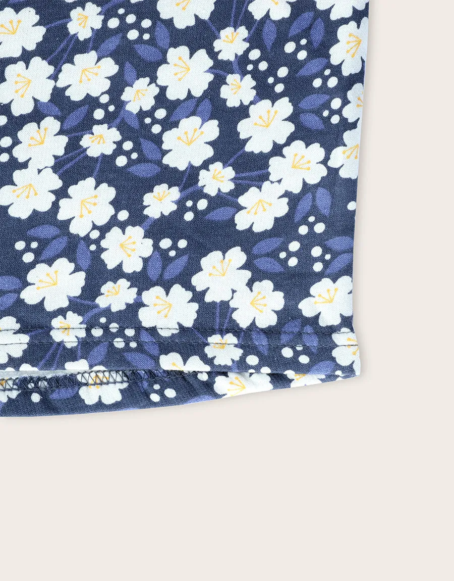 Kid's Circle Printed Fleece Sweat Shirt-Blue