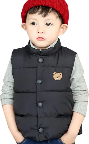 LANBAOSI Baby Girls&Boys Winter Cute High Neck Vest Lightweight Puffer Sleeveless Jacket
