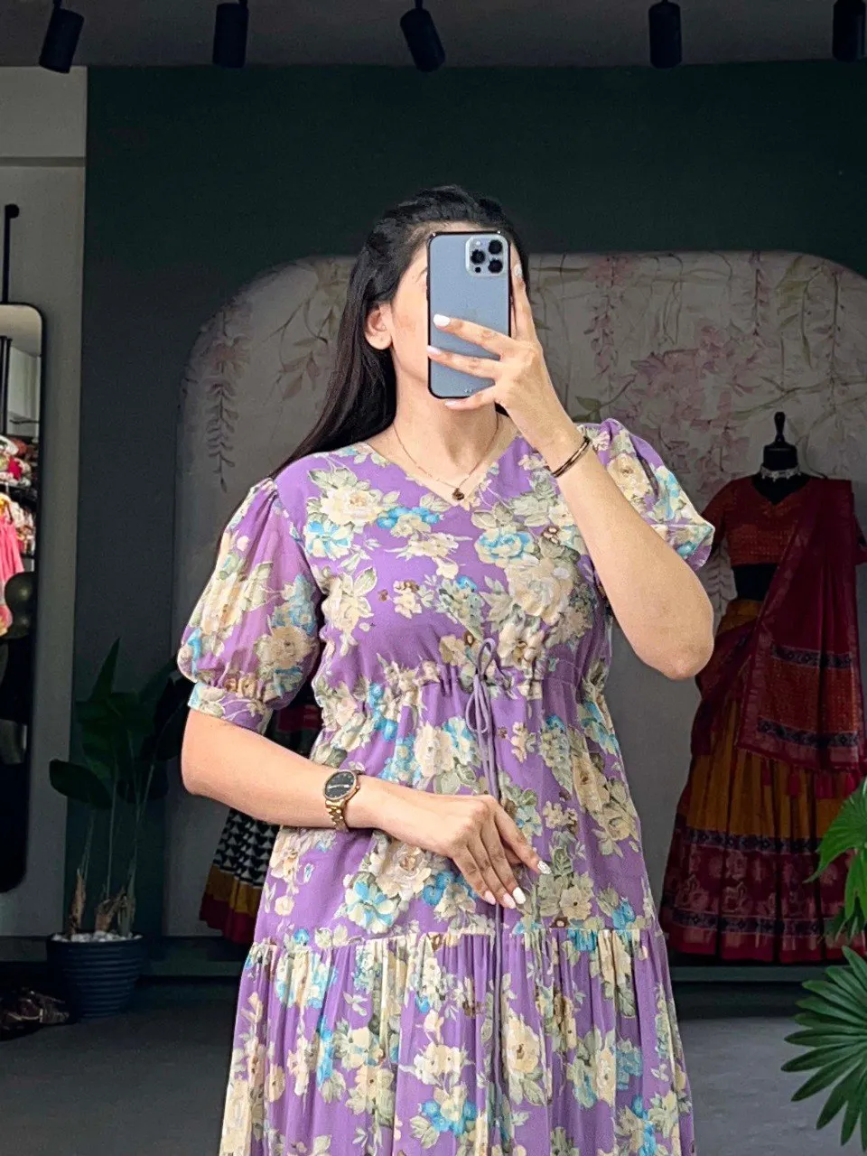 Lavender Flower Fields Georgette Frock - Dreamy Florals for the Summer