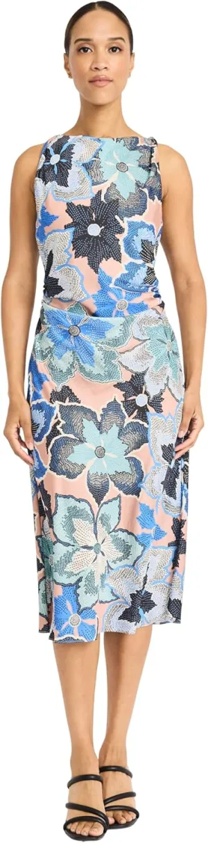 Maggy London Womens Sleeveless High Neck Midi Special Occasion a Line Elegant Wedding Guest Dress