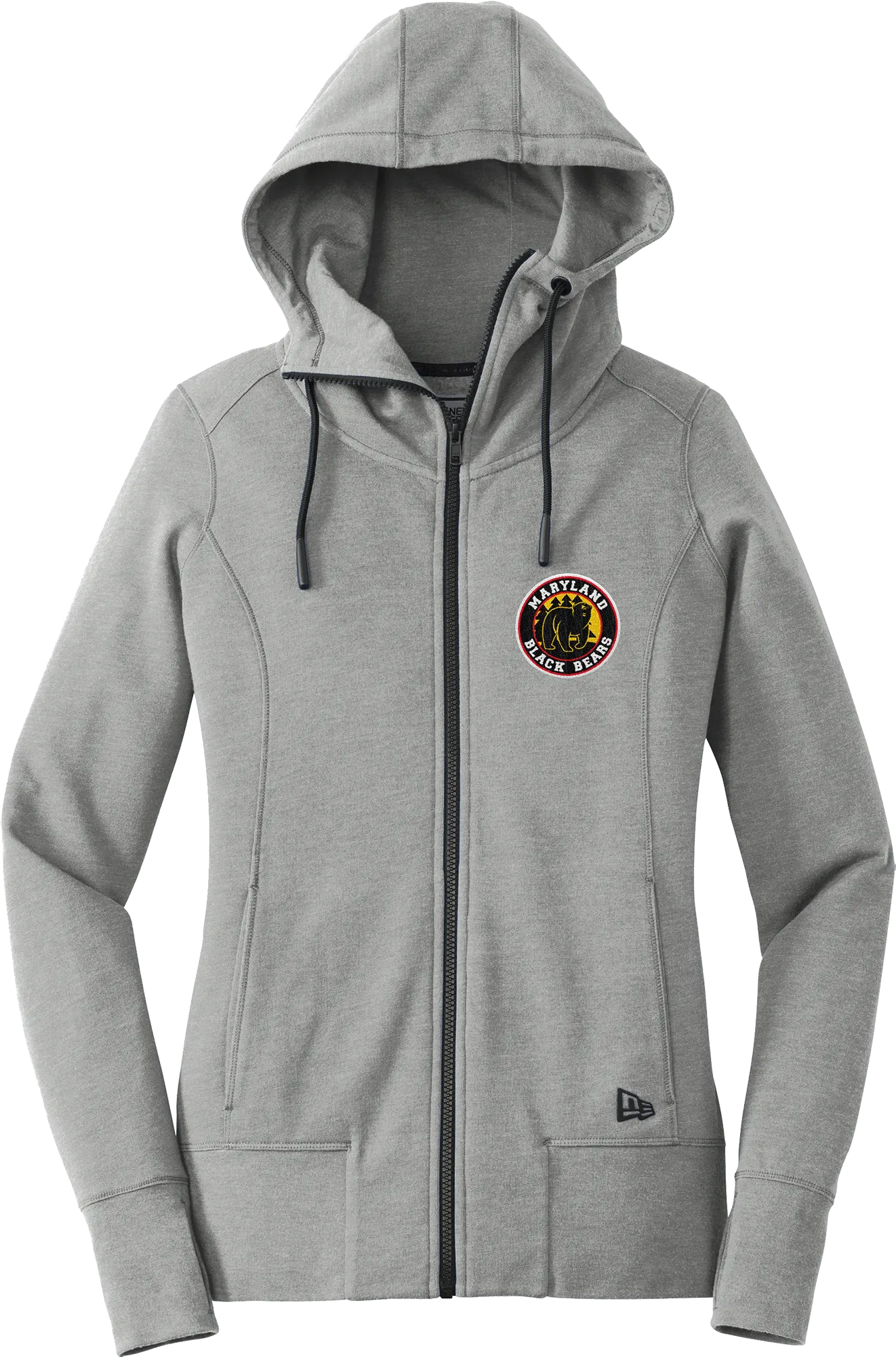 Maryland Black Bears New Era Ladies Tri-Blend Fleece Full-Zip Hoodie