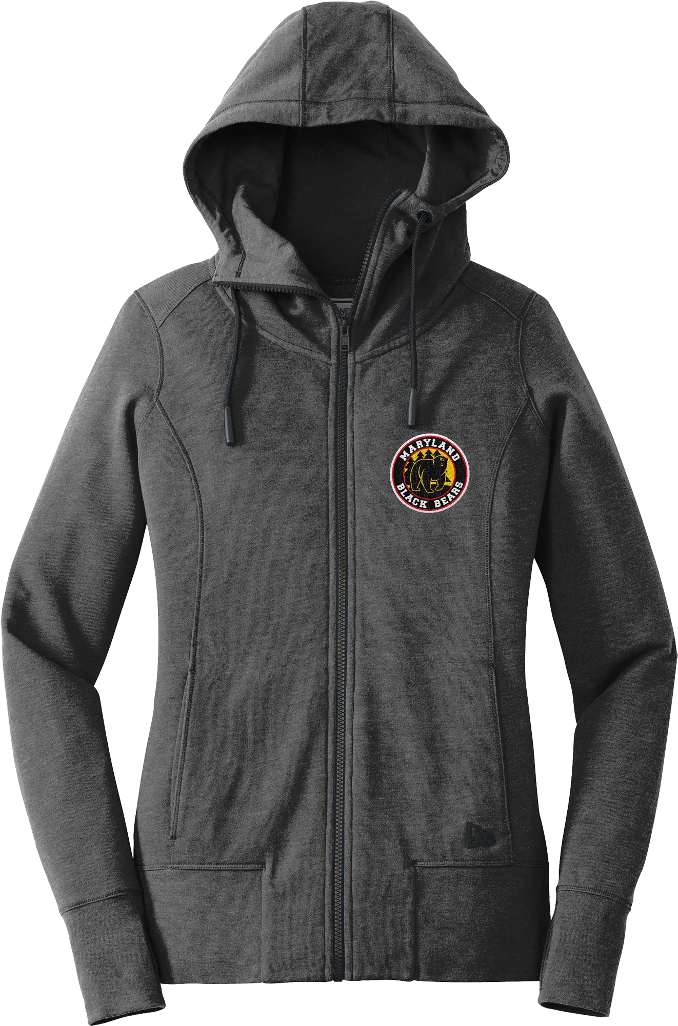Maryland Black Bears New Era Ladies Tri-Blend Fleece Full-Zip Hoodie