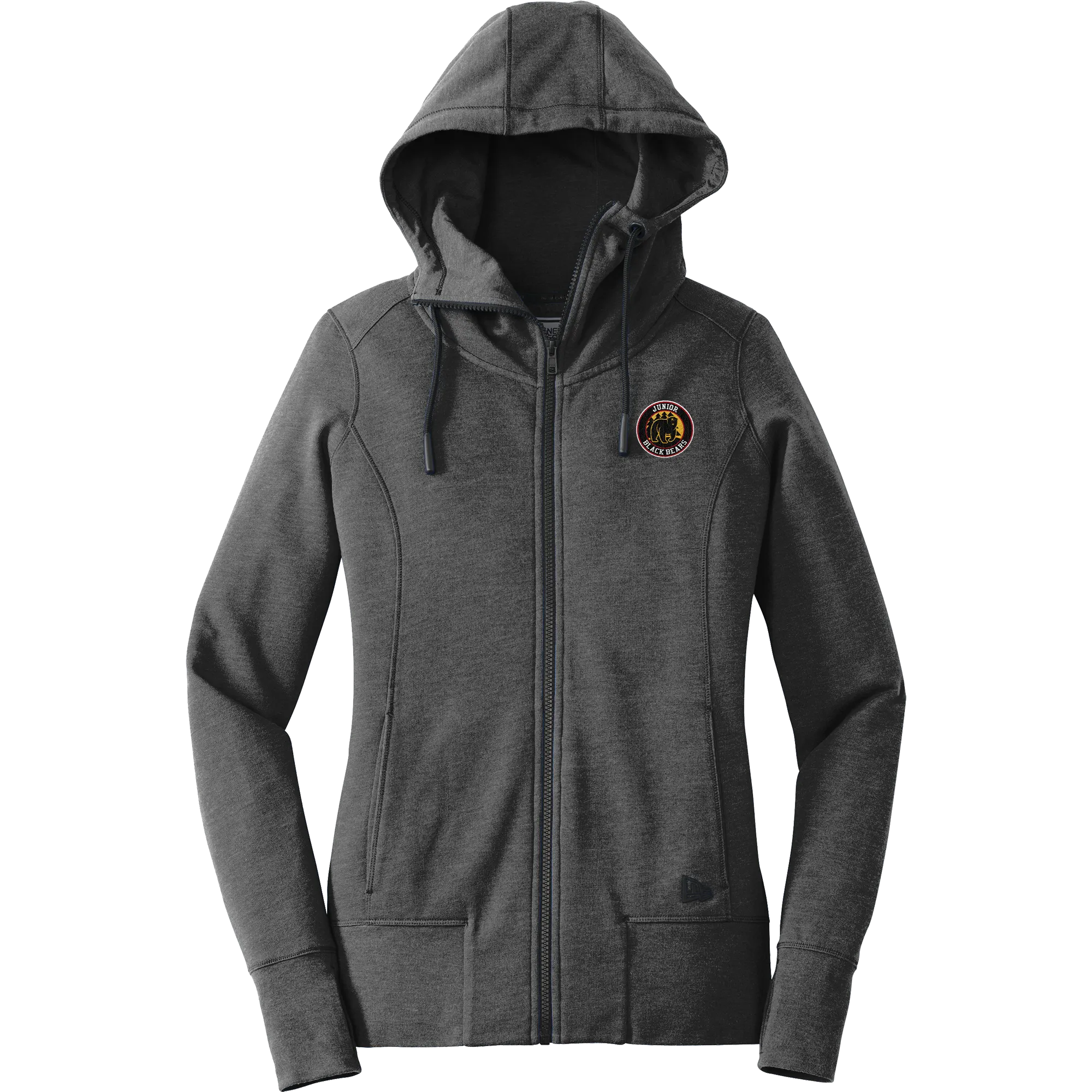 MD Jr. Black Bears New Era Ladies Tri-Blend Fleece Full-Zip Hoodie