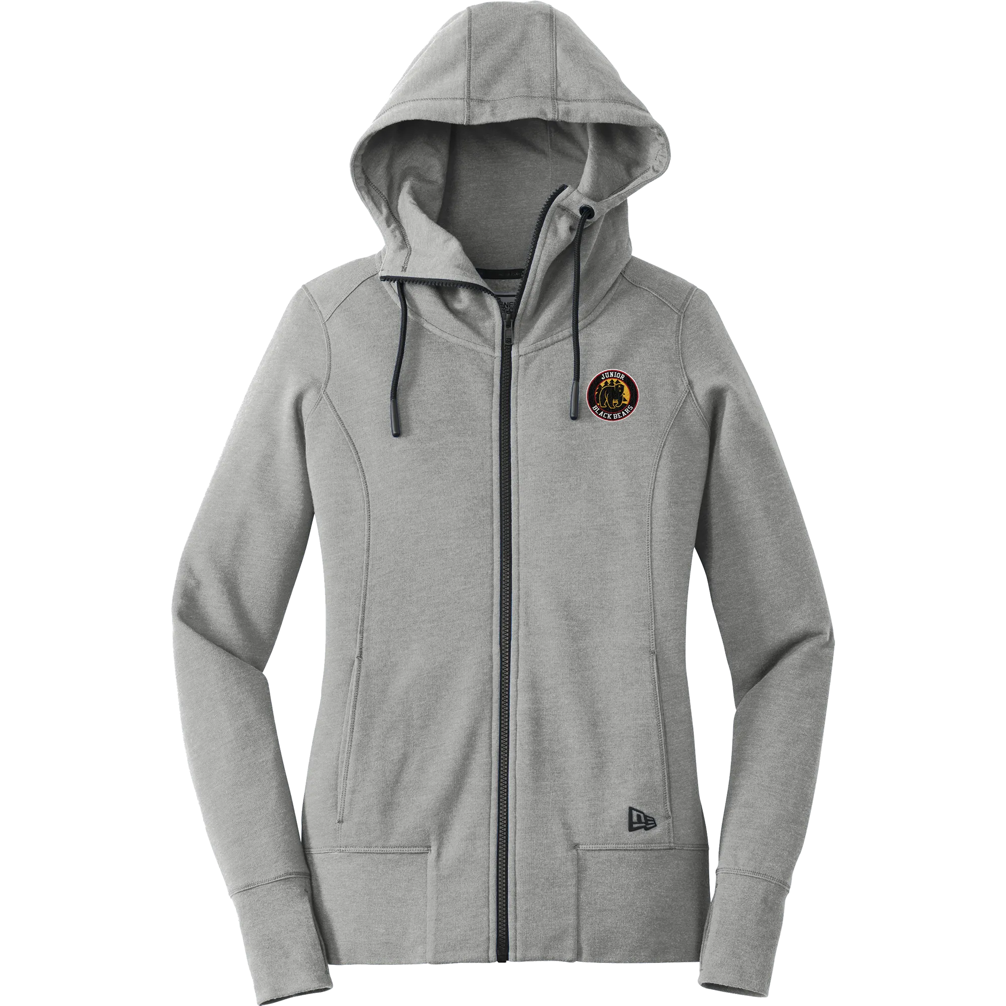 MD Jr. Black Bears New Era Ladies Tri-Blend Fleece Full-Zip Hoodie