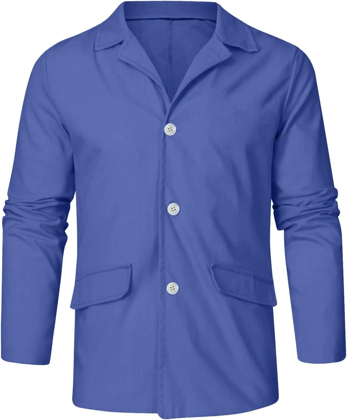 Men's Cotton Linen Blazer Jackets Loose Lightweight Button Down Casual Suit Coat Summer Outdoor Lapel Sports Outwear