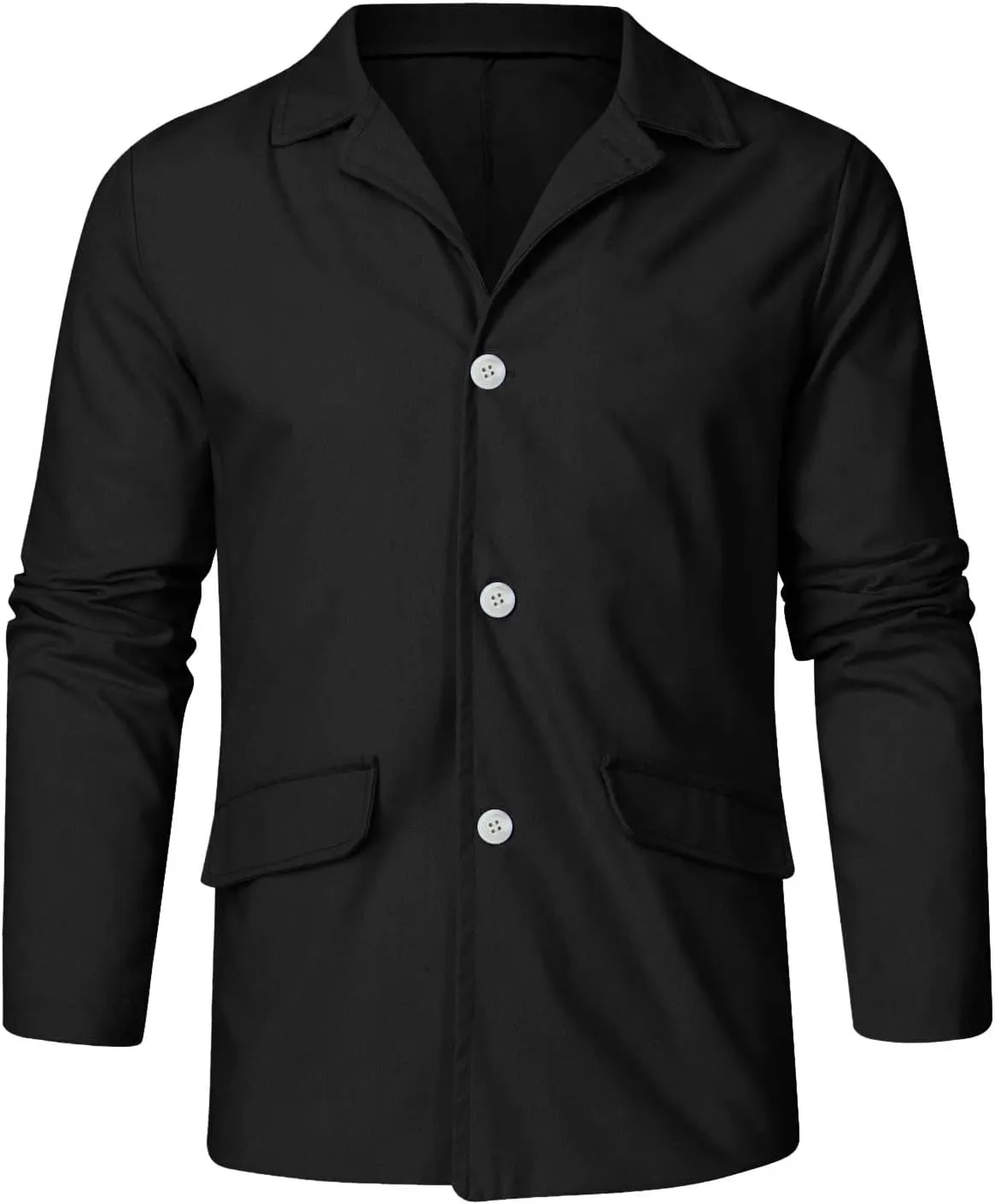 Men's Cotton Linen Blazer Jackets Loose Lightweight Button Down Casual Suit Coat Summer Outdoor Lapel Sports Outwear