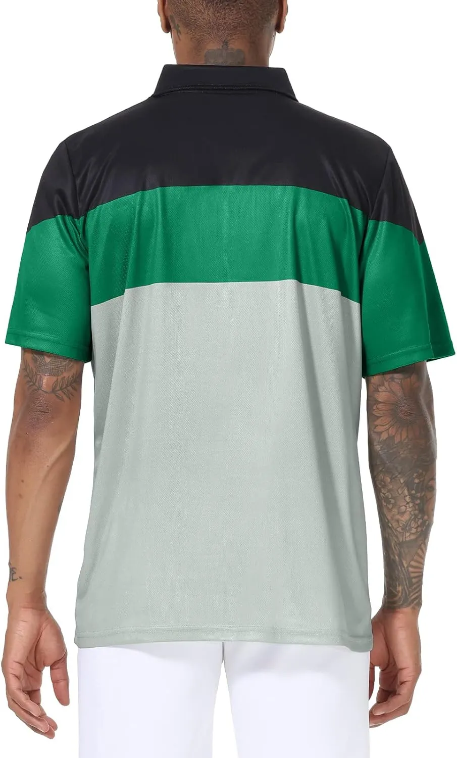 Mens Short Sleeve Golf Polo Shirts Dry Fit Moisture Wicking Performance Casual Sports Polo Shirts for Men