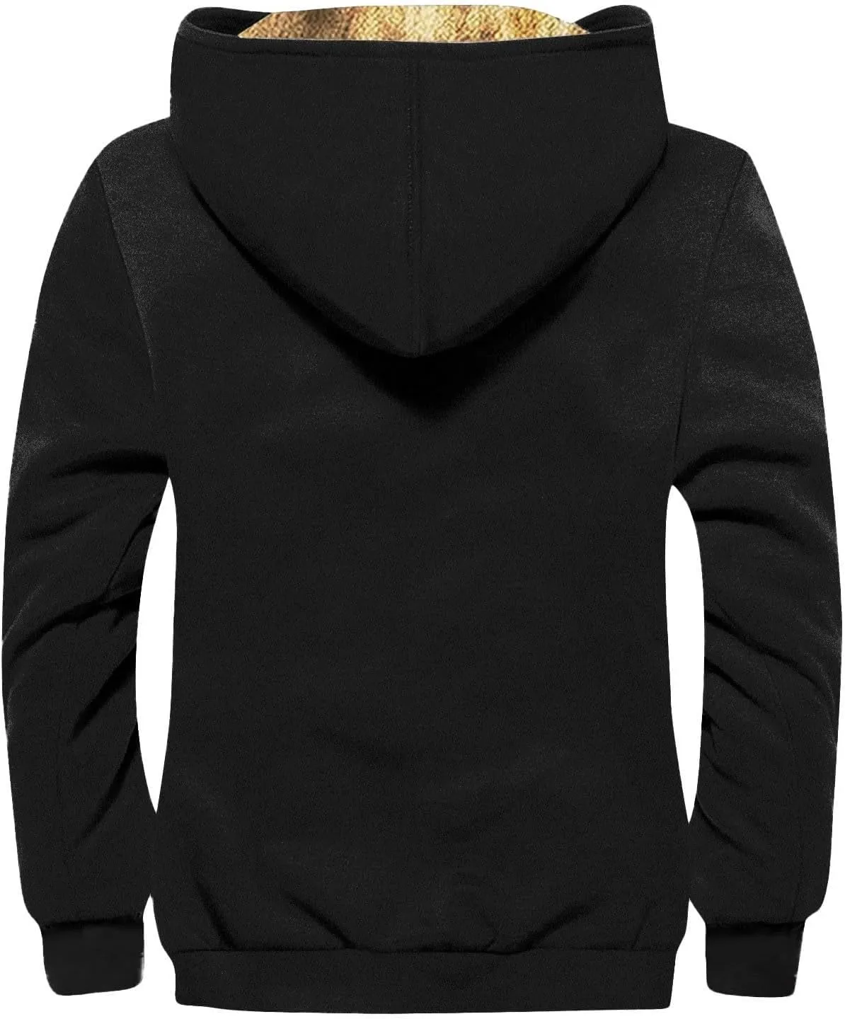 Mens Vintage Fleece Jacket Sherpa Lined Winter Coats Parka Warm Over Outerwear Windproof Casual Hoodies with Pocket