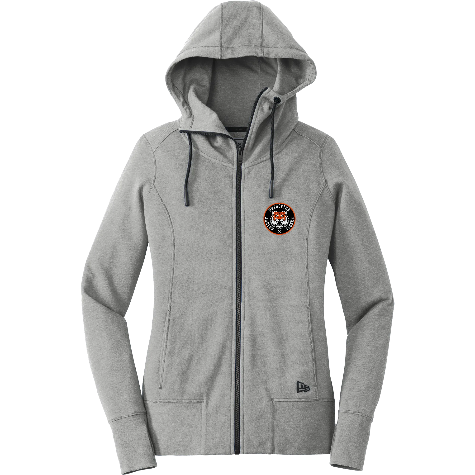 Princeton Jr. Tigers New Era Ladies Tri-Blend Fleece Full-Zip Hoodie