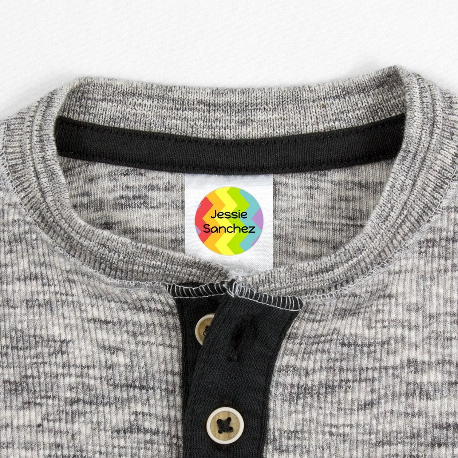 Rainbow Zig-Zag Clothing Labels