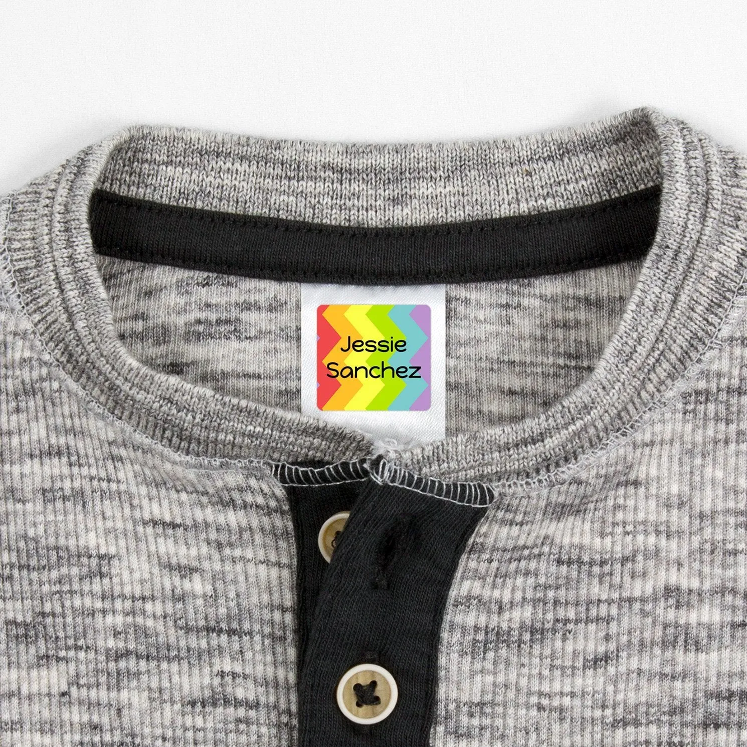 Rainbow Zig-Zag Clothing Labels