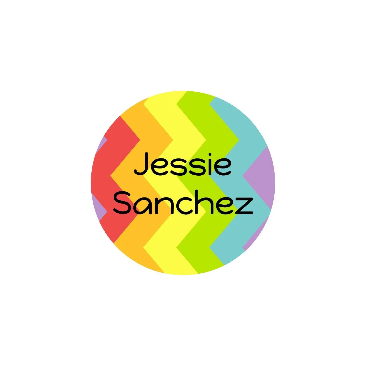 Rainbow Zig-Zag Clothing Labels
