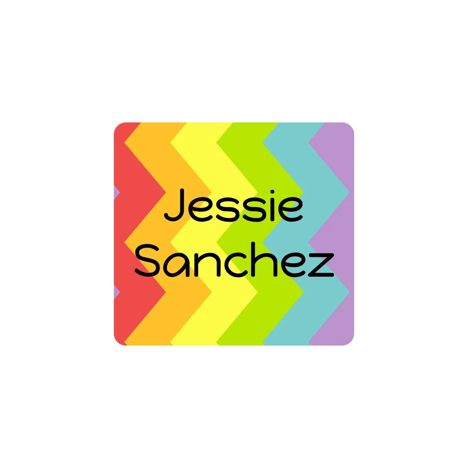 Rainbow Zig-Zag Clothing Labels