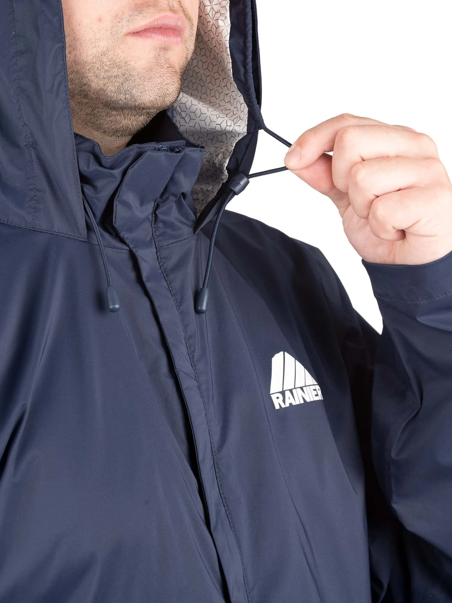 Rainier Waterproof Breathable Essential Rain Jacket in Navy, Size L