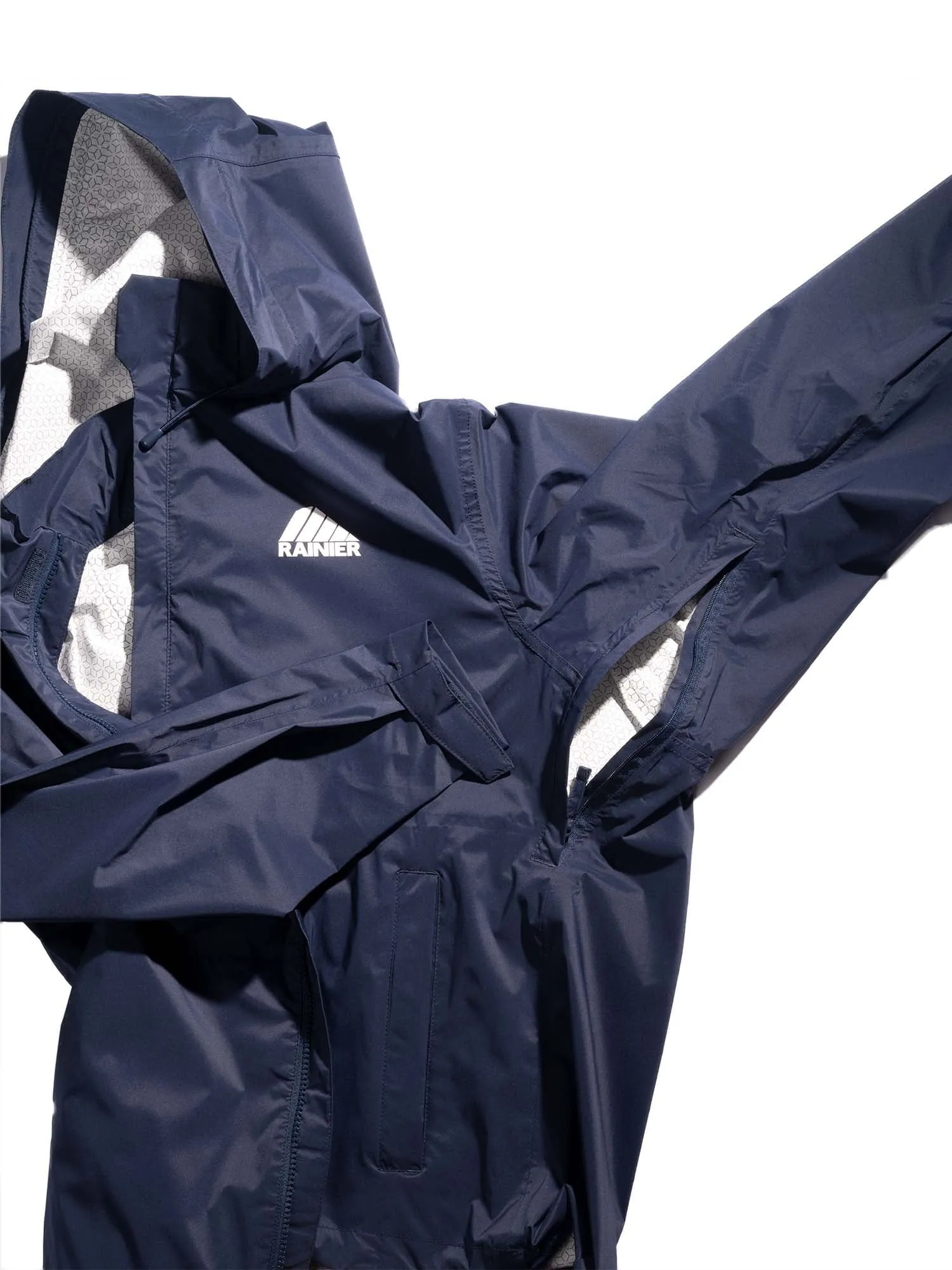 Rainier Waterproof Breathable Essential Rain Jacket in Navy, Size L